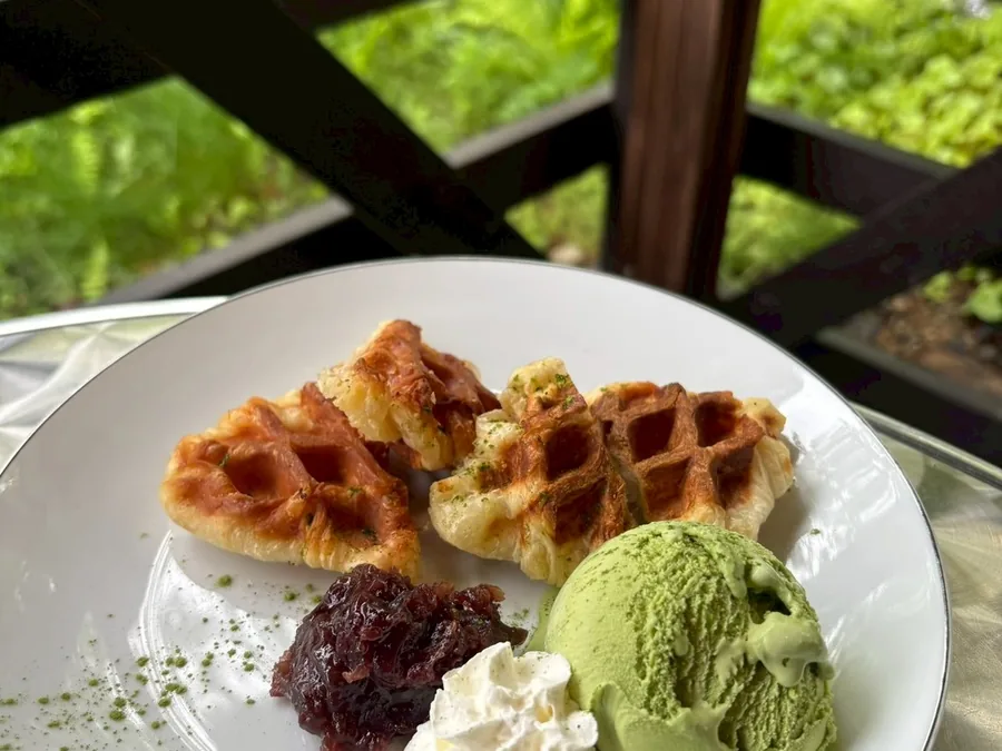 クロッフルと抹茶ジェラート